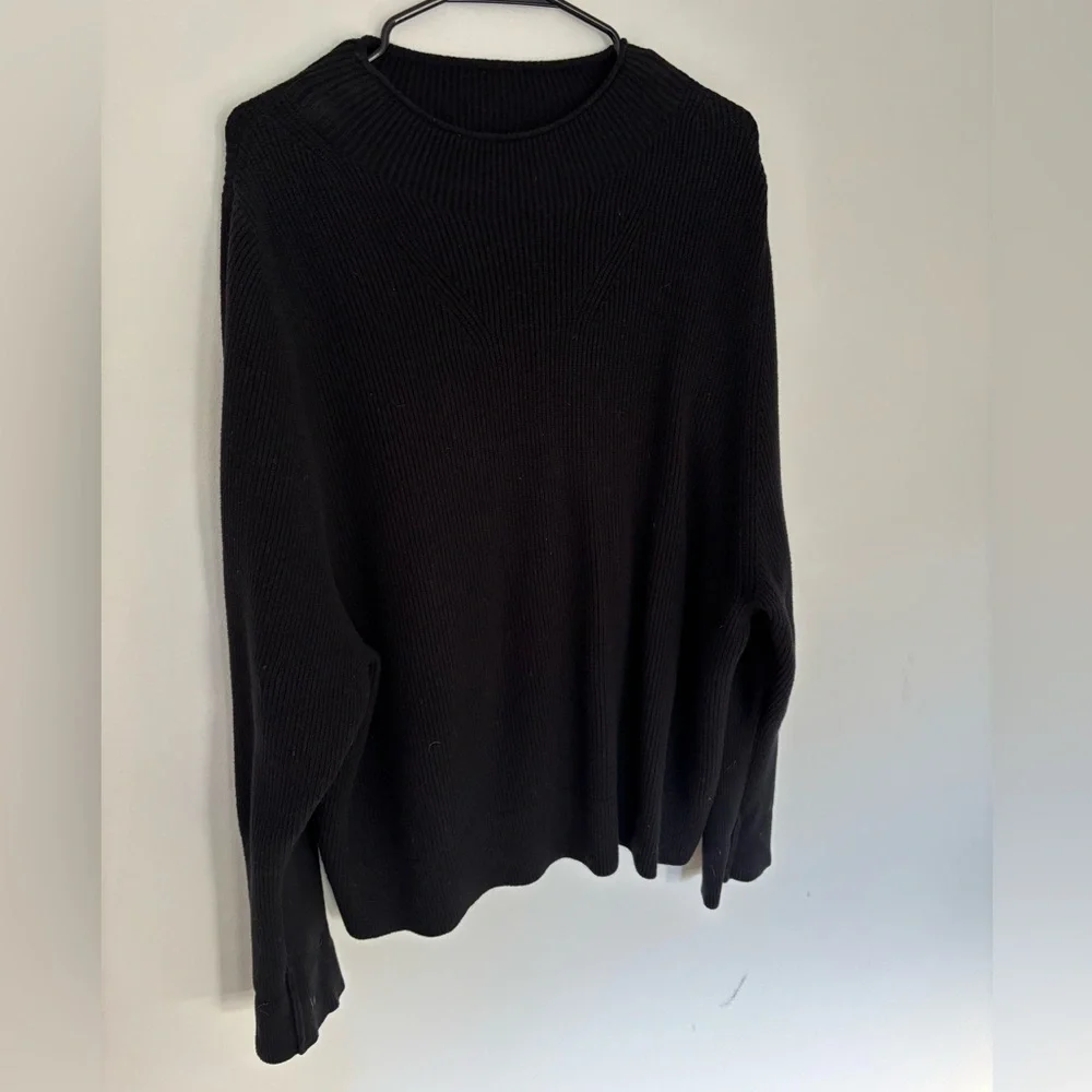 Banana Republic Factory Black Funnel Neck Ribbed Sweater Size XXL - Picture 2 of 11